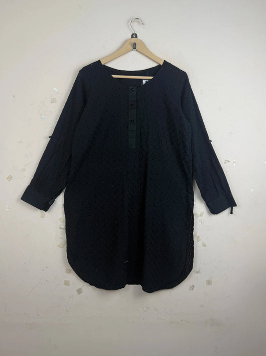 Shop Premium Summer Kurti by Unknown | Preloved Branded Clothes | Black Cotton | Womens | OTS Thrift Store Karachi Pakistan