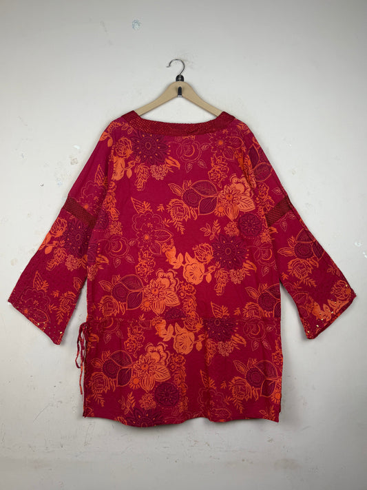 Buy Maroon Cotton Summer Kurti by TAILLISSIME - Premium condition for Womens | Preloved OTS Pakistan (SK-126)
