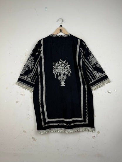 Buy Premium Summer Kurti in Black Cotton by Dars Fabrics for Womens | OTS Thrift Store Pakistan