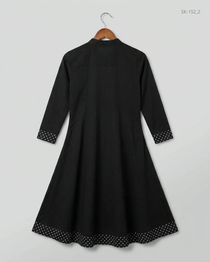Preloved Summer Kurti by CUT LABEL in Black Lawn for Womens - Excellent Condition | OTS Pakistan (SK-152)