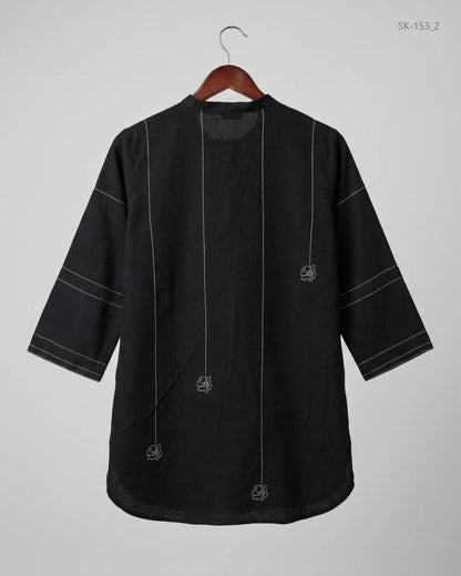 Buy Premium Summer Kurti in Black Cotton by NISHAT PRET for Womens | OTS Thrift Store Pakistan