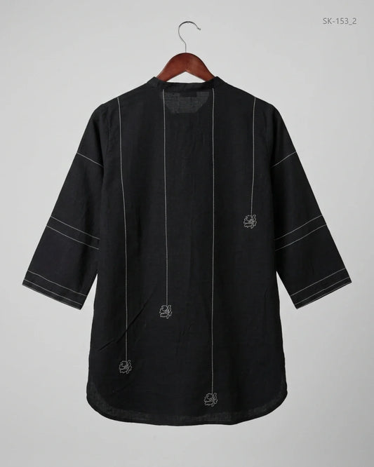 Buy Premium Summer Kurti in Black Cotton by NISHAT PRET for Womens | OTS Thrift Store Pakistan