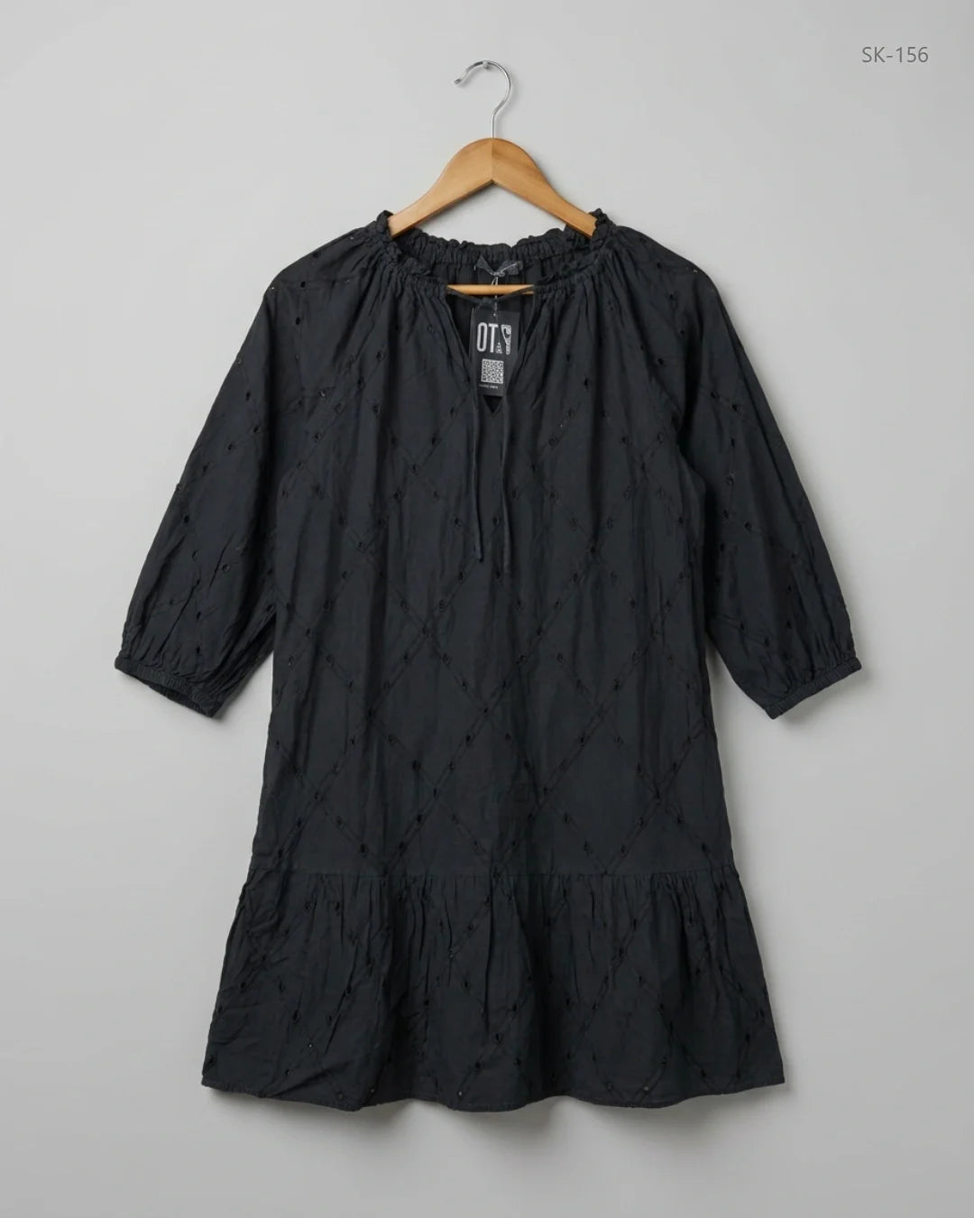 Preloved Premium Summer Kurti by Primark, Black Cotton for Womens - OTS Thrift Shop Lahore Pakistan