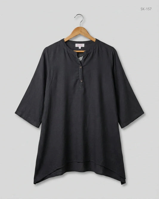 UK Imported secondhand Summer Kurti - REET brand, Black Lawn, Premium condition, for Womens - Online Thrift Store Lahore Pakistan