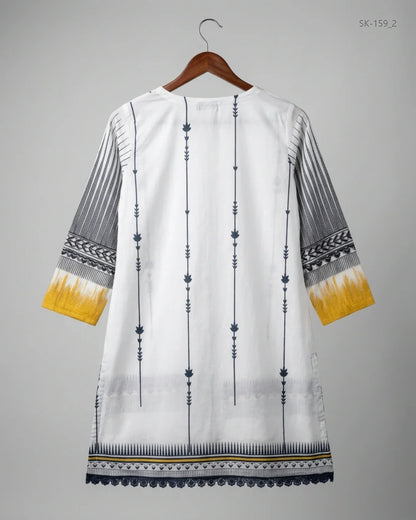 Buy Black & White Lawn Summer Kurti by ZARA SHAHZAMAL - Excellent condition for Womens | Preloved OTS Pakistan (SK-159)
