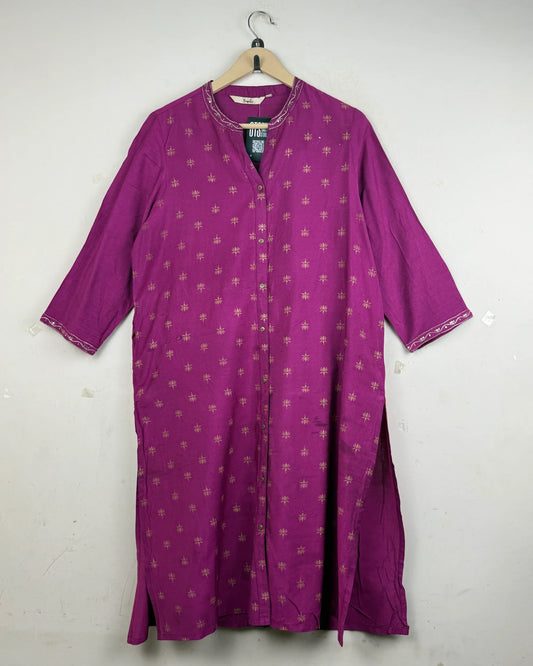 Shop Premium Summer Kurti by SIYAHI | Preloved Branded Clothes | Magenta Viscose | | OTS Thrift Store Peshawar Pakistan