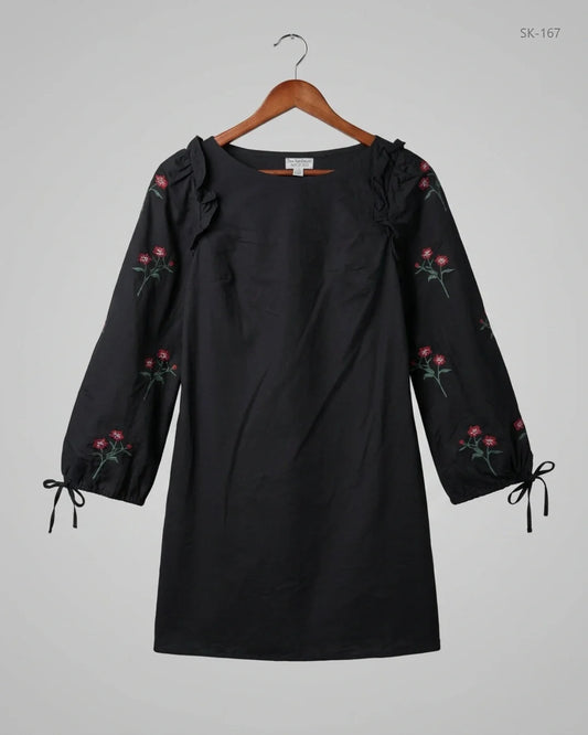 UK Imported secondhand Summer Kurti - Miss Selfridge brand, Black Cotton, Premium condition, for Womens - Online Thrift Store Lahore Pakistan