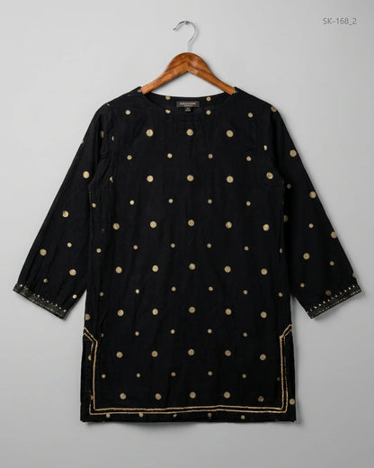 Shop Excellent Condition Black SOFT-Cotton Summer Kurti by SOHAYE for Womens at OTS - Online Thrift Store Pakistan (SK-168)