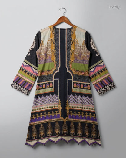 Buy Black Lawn Summer Kurti by ALLYS - Excellent condition for Womens | Preloved OTS Pakistan (SK-170)