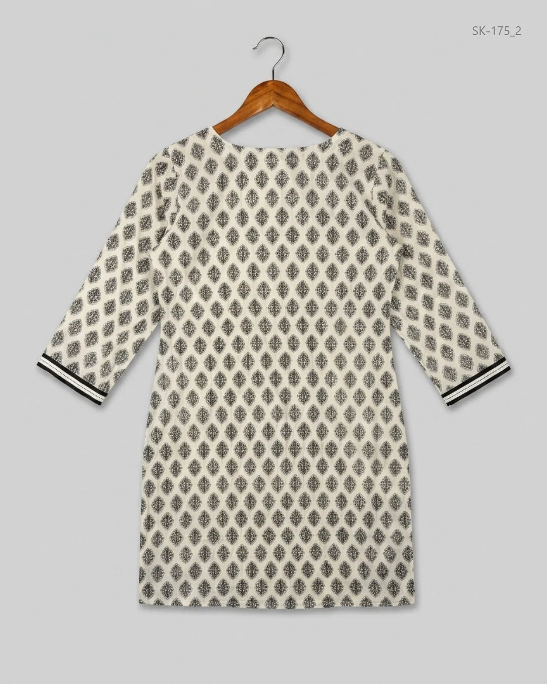 Order RUPALI Summer Kurti in Black & White LAWN for Womens - Premium at Online Thrift Store Pakistan (SK-175)