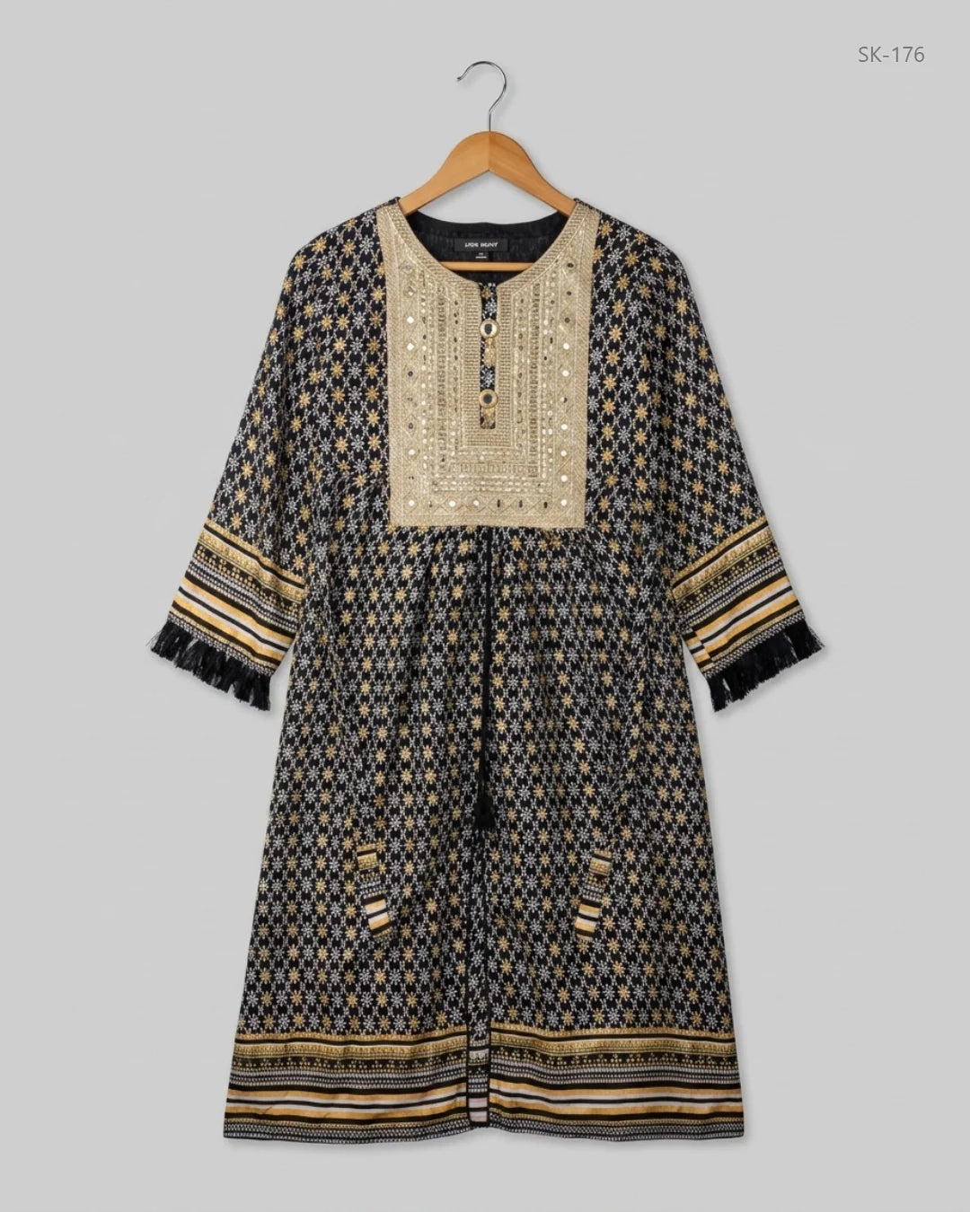 Premium Condition Summer Kurti | Preloved CUT LABEL | Black Cotton | Thrift Shop for Womens Peshawar Pakistan | OTS