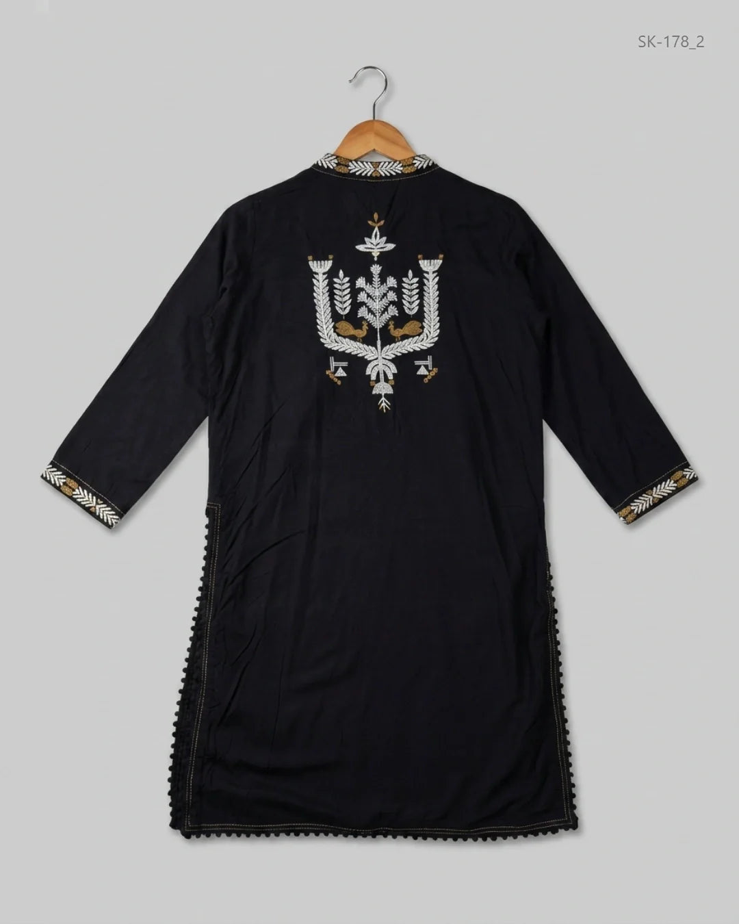 Shop Premium Condition Black Cotton Summer Kurti by KHAADI for Womens at OTS - Online Thrift Store Pakistan (SK-178)