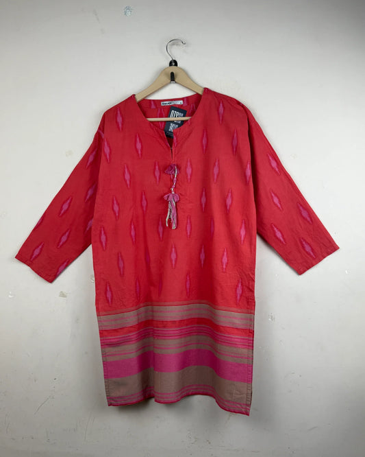 Shop Excellent Summer Kurti by KHAADI | Preloved Branded Clothes | CARROT COLOR LAWN | | OTS Thrift Store Islamabad Pakistan