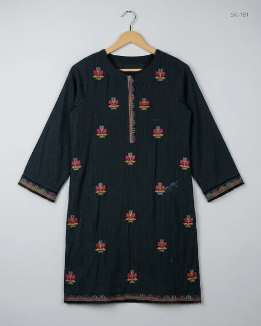 UK Imported secondhand Summer Kurti - CUT LABEL brand, Black Lawn, Premium condition, for Womens - Online Thrift Store Islamabad Pakistan
