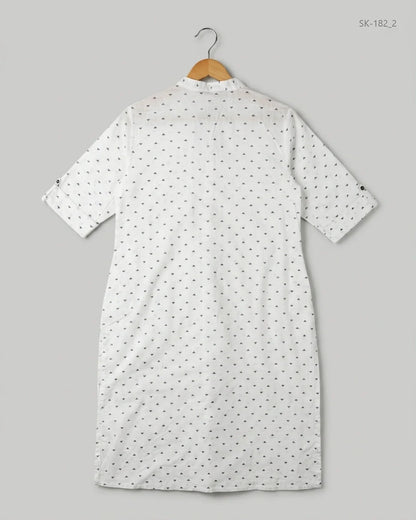 Buy Premium Summer Kurti in Black & White Lawn by CUT LABEL for Womens | OTS Thrift Store Pakistan
