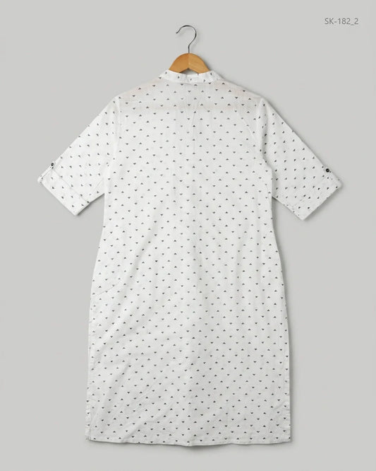 Buy Premium Summer Kurti in Black & White Lawn by CUT LABEL for Womens | OTS Thrift Store Pakistan