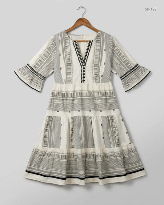 Premium Condition Summer Kurti | Preloved F&F | Black & White Khadar | Thrift Shop for Womens Karachi Pakistan | OTS