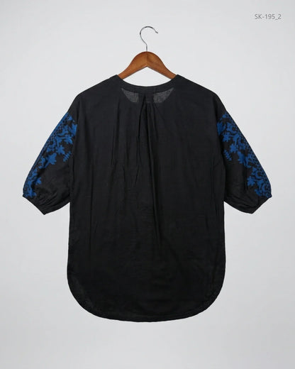 Preloved Summer Kurti by KHAADI in Black Lawn for Womens - Premium Condition | OTS Pakistan (SK-195)