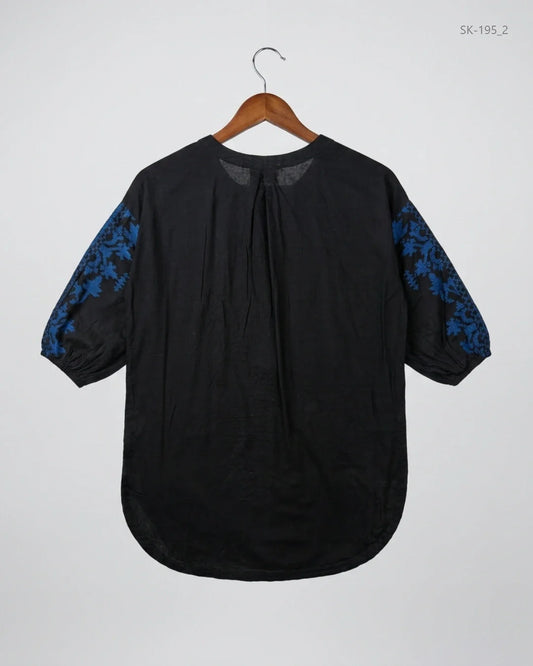 Preloved Summer Kurti by KHAADI in Black Lawn for Womens - Premium Condition | OTS Pakistan (SK-195)
