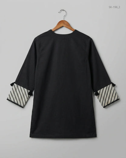 Preloved Summer Kurti by KHAADI in Black Lawn for Womens - GOOD Condition | OTS Pakistan (SK-196)