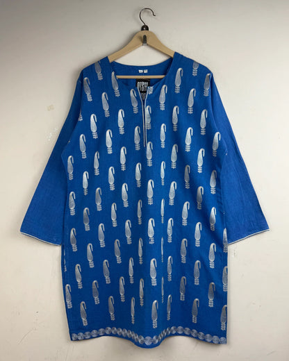 Cut Label Blue Women's Summer Kurti (SK-2)