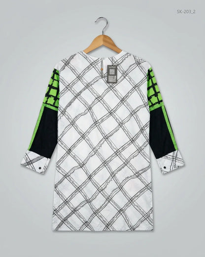 Order MAK Summer Kurti in Black & White Lawn for Womens - Excellent at Online Thrift Store Pakistan (SK-203)