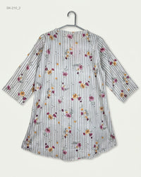 CUT LABEL (SK-210) Floral Striped Tunic Top