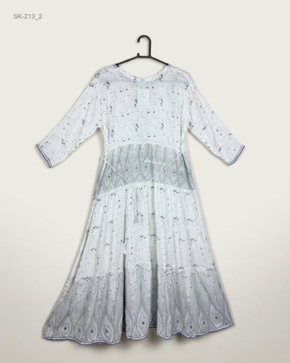Order CUT LABEL Summer Kurti in White Lilan for Womens - Premium at Online Thrift Store Pakistan (SK-213)