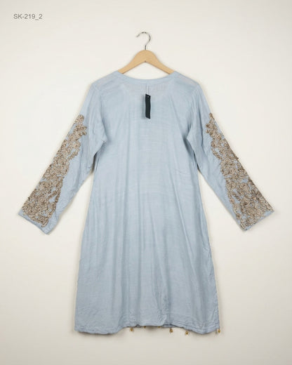 Buy Excellent Summer Kurti in Grey soft cotton by CUT LABEL for Womens | OTS Thrift Store Pakistan