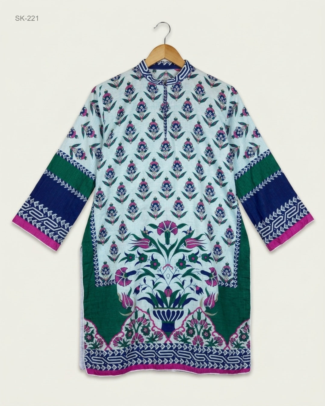 CUT LABEL (SK-221) Printed Cotton Kurta