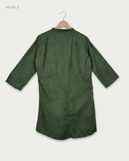 Buy Green cotton Summer Kurti by CUT LABEL - Premium condition for Womens | Preloved OTS Pakistan (SK-222)