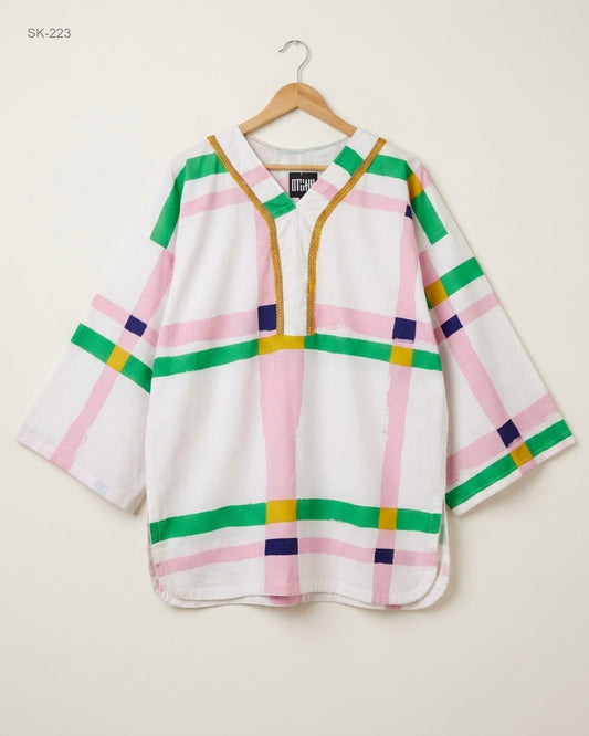 Summer Kurti | CUT LABEL | Preloved Branded | White cotton | Premium | OTS Thrift Store Peshawar Pakistan