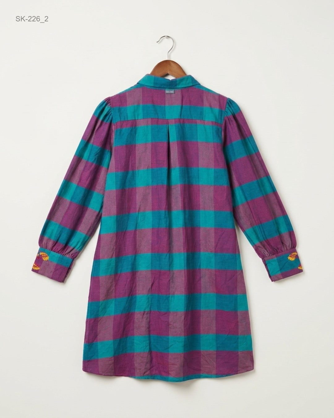 PEPPERLAND (SK-226) Embroidered Plaid Tunic