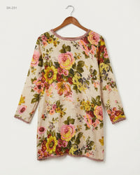 CUT LABEL (SK-231) Floral Lace-Trim Tunic