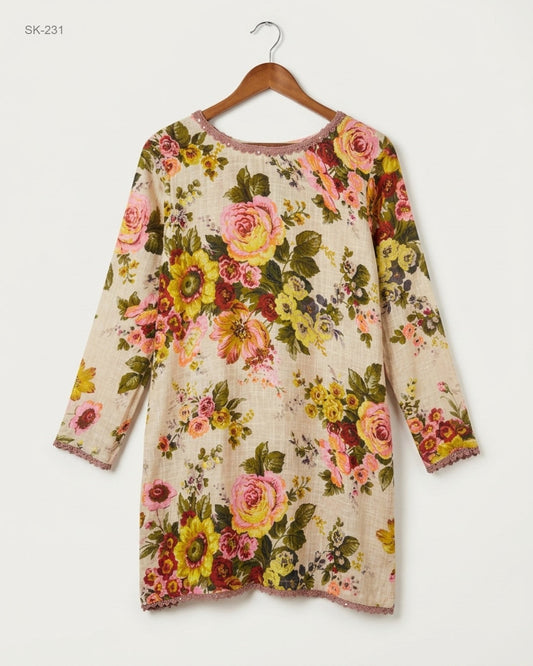 Shop Premium Summer Kurti by CUT LABEL | Preloved Branded Clothes | Multi Cotton | Womens | OTS Thrift Store Lahore Pakistan