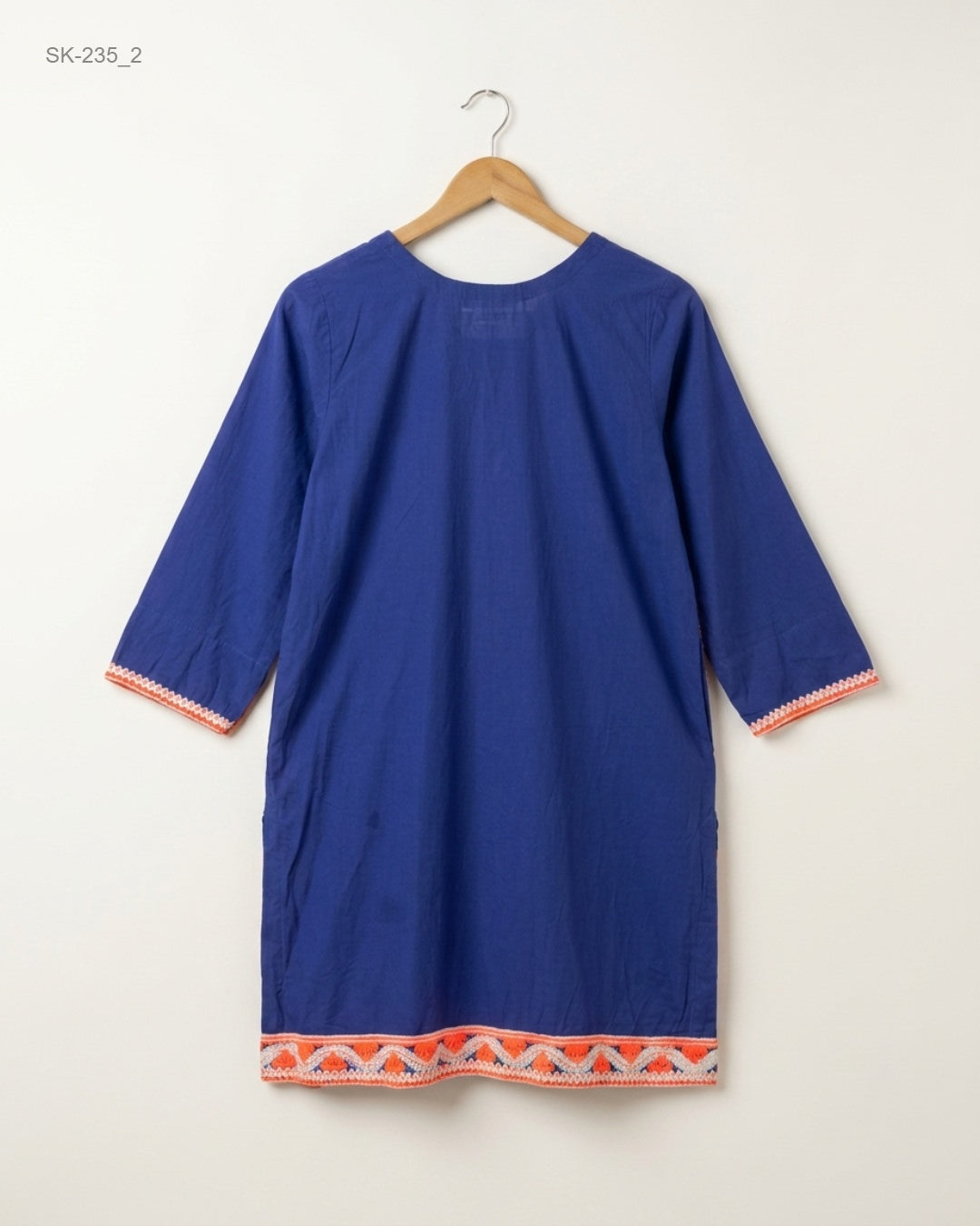 Buy Navy Blue cotton Summer Kurti by ALMIRAH - Excellent condition for Womens | Preloved OTS Pakistan (SK-235)