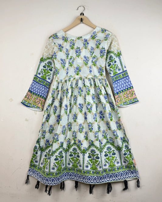 Preloved Summer Kurti by Posh in Beige Lawn for - Premium Condition | OTS Pakistan (SK-23)