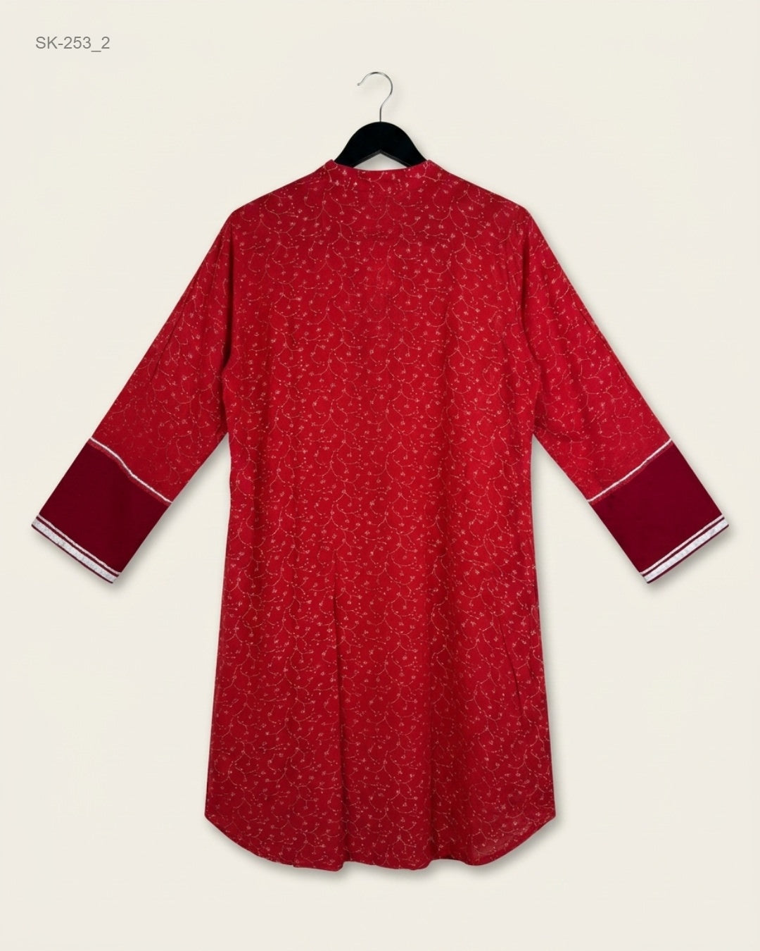 Preloved Summer Kurti by CUT LABEL in Red Cotton for Womens - Excellent Condition | OTS Pakistan (SK-253)