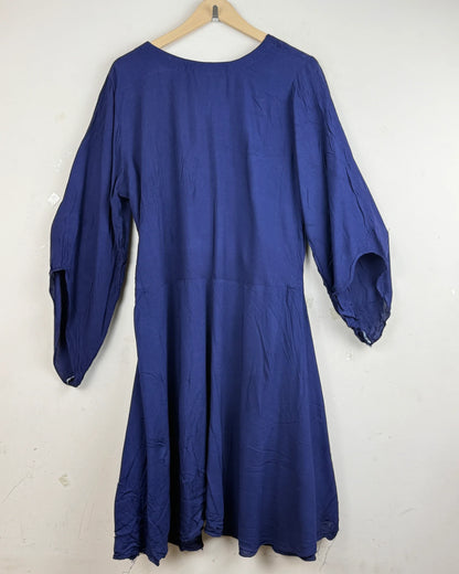 Preloved Summer Kurti by I-Z in Navy Blue LAWN for - Premium Condition | OTS Pakistan (SK-29)