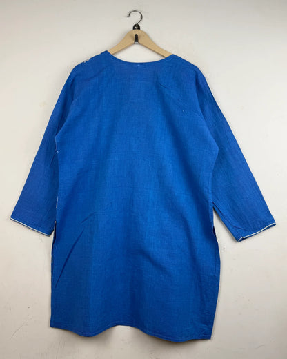 Preloved Summer Kurti by Cut Label in Blue LAWN for - Premium Condition | OTS Pakistan (SK-2)