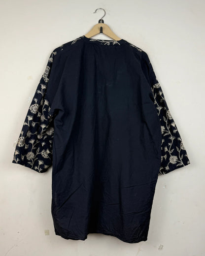 Order ALKARAM STUDIO Summer Kurti in Black LAWN COTTON for - Premium at Online Thrift Store Pakistan (SK-46)