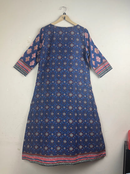 Shop Premium Condition Blue Lawn Summer Kurti by Melange for Women at OTS - Online Thrift Store Pakistan (SK-54)