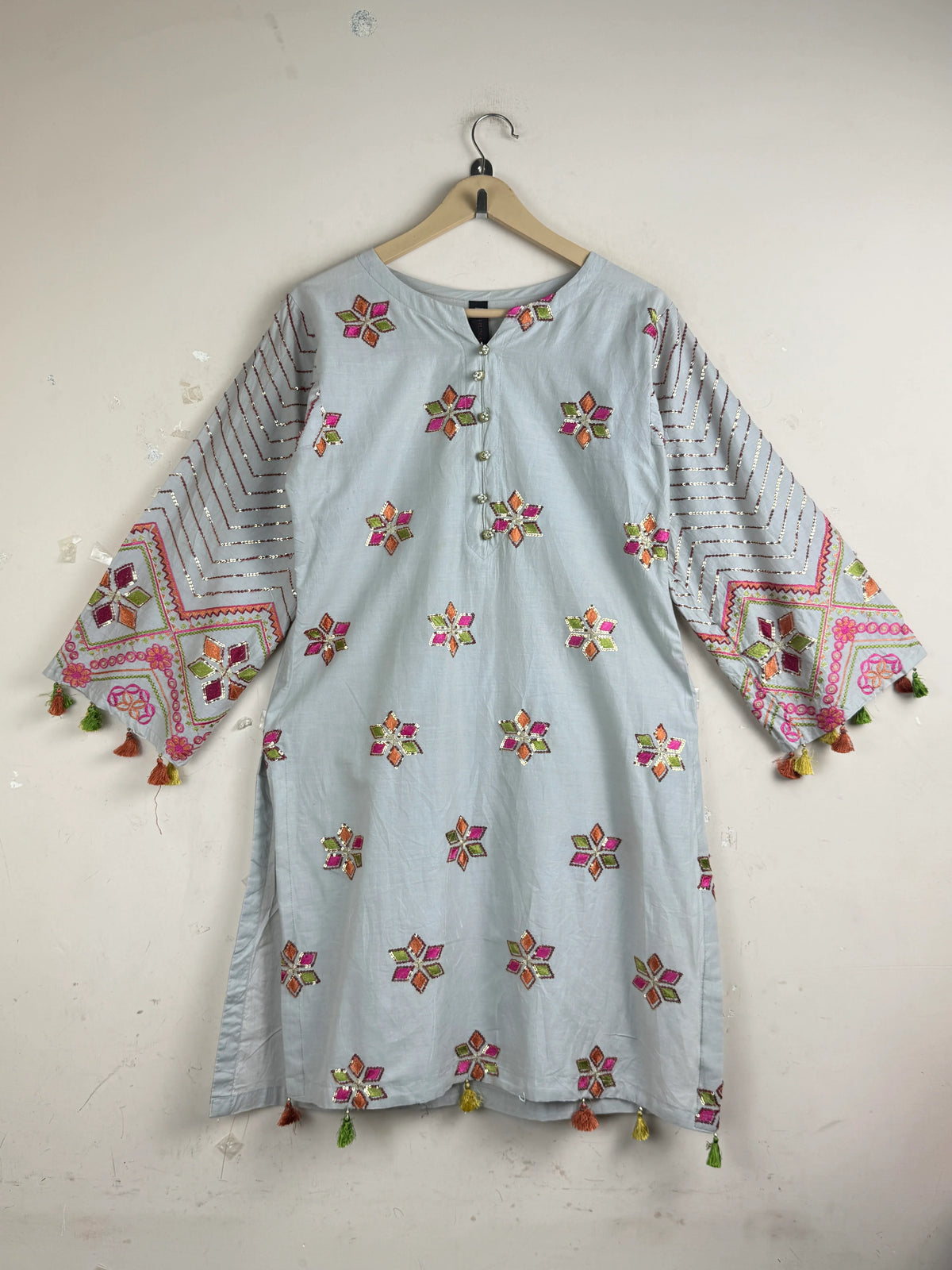HUNARS Grey Summer Kurti (SK-59)