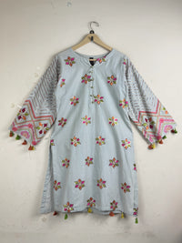 HUNARS Grey Summer Kurti (SK-59)