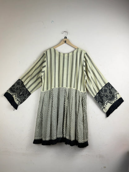 Find Premium Beige Summer Kurti by Cut Label for Women | Shop OTS Thrift Store Pakistan (SK-62)