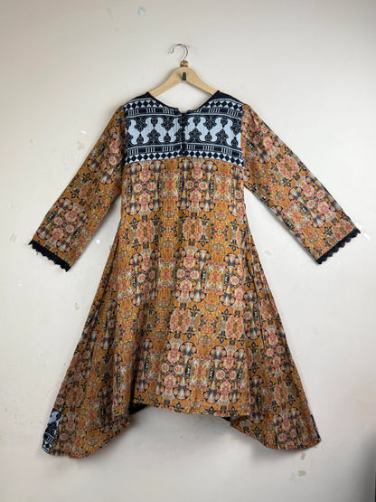 Find Excellent Orange Summer Kurti by ARFA RIWAJ for Women | Shop OTS Thrift Store Pakistan (SK-78)