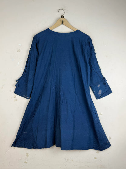 Order Dada pota Summer Kurti in Blue Cotton for Women - Excellent at Online Thrift Store Pakistan (SK-92)