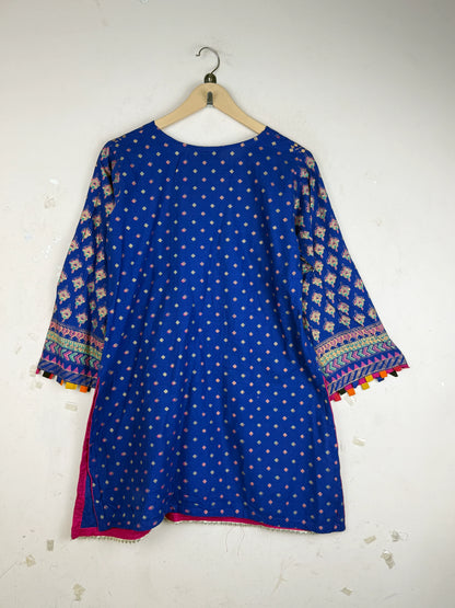 Find Premium Blue Summer Kurti by Bin jamil for Women | Shop OTS Thrift Store Pakistan (SK-95)