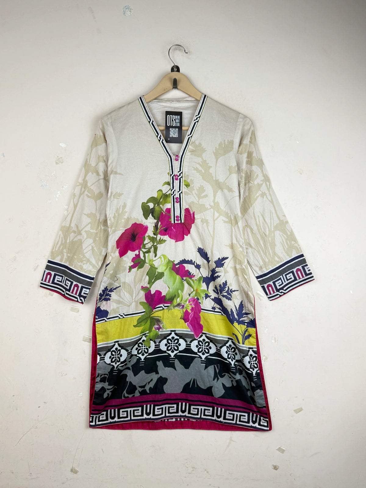 CUT LABEL Beige Summer Kurti (SK-97)