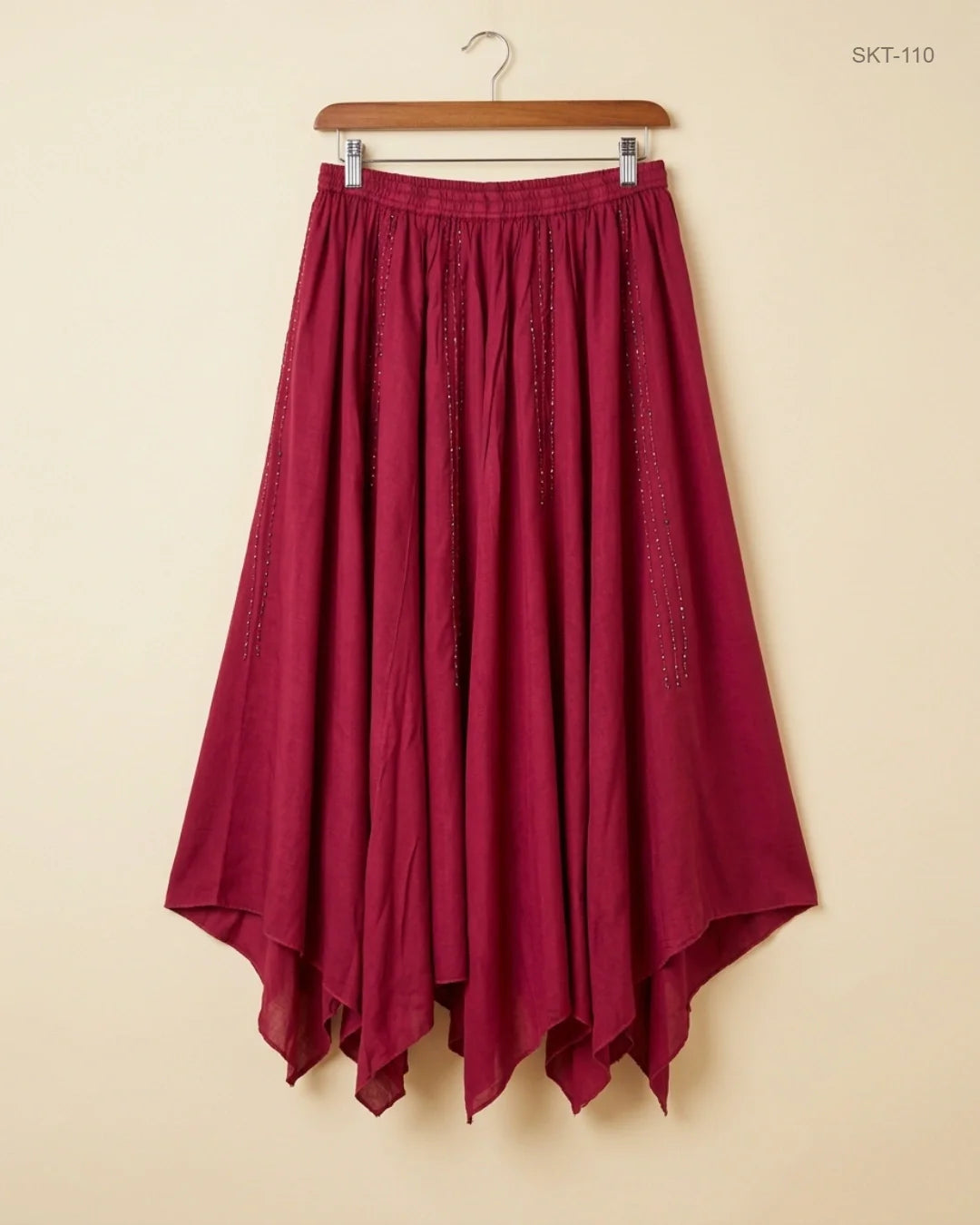 Shop Premium Women's skirts by EASTERN | Preloved Branded Clothes | Maroon Viscose | Womens | OTS Thrift Store Islamabad Pakistan